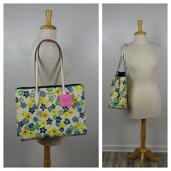 KATE SPADE All Day Floral Medley Large Tote With Wristlet Multicolor Modern New - Picture 4 of 12